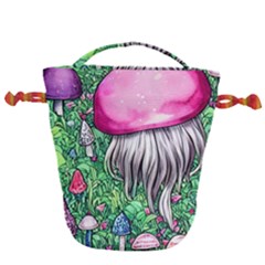 Liberty Cap Magic Mushroom Drawstring Bucket Bag by GardenOfOphir