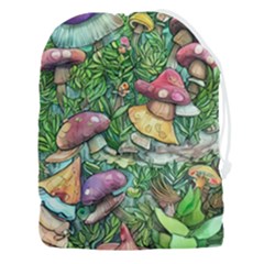 Sacred Mushroom Charm Drawstring Pouch (3xl) by GardenOfOphir