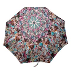 Aqua Blend Folding Umbrellas by kaleidomarblingart