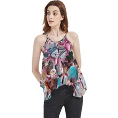 Aqua blend Flowy Camisole Tank Top