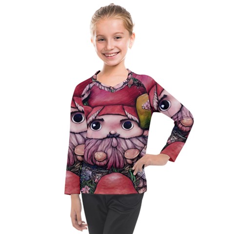 Shroom Glamour Kids  Long Mesh Tee by GardenOfOphir