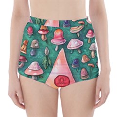 Magic Mushroom Wizardry High-waisted Bikini Bottoms by GardenOfOphir