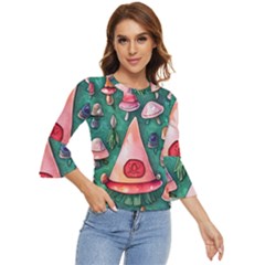 Magic Mushroom Wizardry Bell Sleeve Top