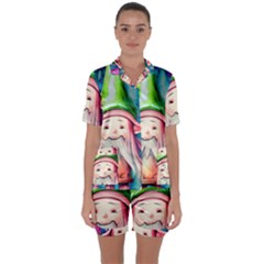 Conjure Mushroom Satin Short Sleeve Pajamas Set by GardenOfOphir