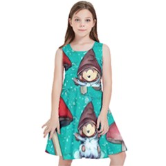 Magic Mushroom Kids  Skater Dress by GardenOfOphir