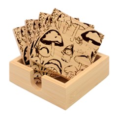 Magic Mushroom Bamboo Coaster Set