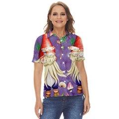 Sacred Mushroom Women s Short Sleeve Double Pocket Shirt