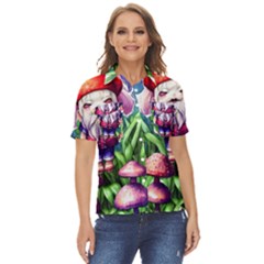 Liberty Cap Mushroom Art Women s Short Sleeve Double Pocket Shirt