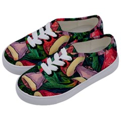 Sacred Mushrooms For Necromancy Kids  Classic Low Top Sneakers by GardenOfOphir