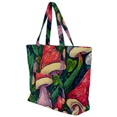 Sacred Mushrooms For Necromancy Zip Up Canvas Bag by GardenOfOphir