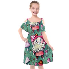 Glamour Enchantment Wizard Kids  Cut Out Shoulders Chiffon Dress