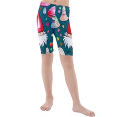 Mushrooms (228) Kids  Mid Length Swim Shorts