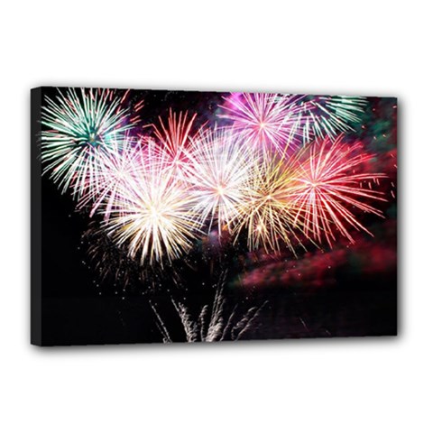 Firework Canvas 18  X 12  (stretched) by artworkshop