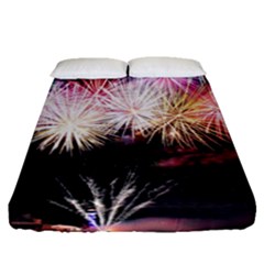 Firework Fitted Sheet (queen Size) by artworkshop