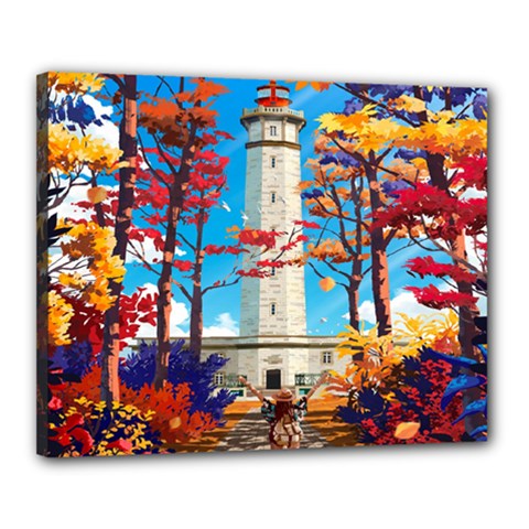 Lighthouse Canvas 20  X 16  (stretched) by artworkshop