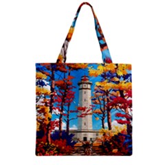 Lighthouse Zipper Grocery Tote Bag