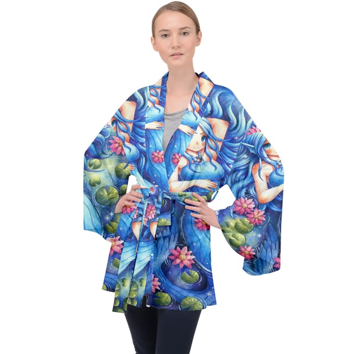 Mermay Long Sleeve Velvet Kimono 