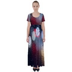 Rain On Window High Waist Short Sleeve Maxi Dress by artworkshop