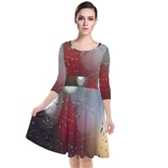 Rain On Window Quarter Sleeve Waist Band Dress by artworkshop