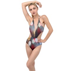 Rain On Window Plunging Cut Out Swimsuit by artworkshop