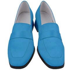 Butterfly Blue	 - 	chunky Heel Loafers