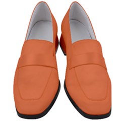 Basket Ball Orange	 - 	chunky Heel Loafers by ColorfulShoes