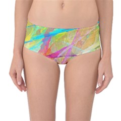 Abstract-14 Mid-waist Bikini Bottoms by nateshop