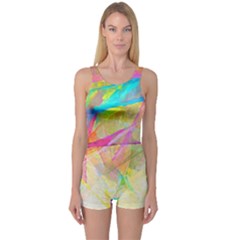 Abstract-14 One Piece Boyleg Swimsuit by nateshop