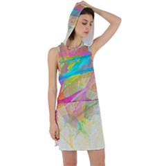 Abstract-14 Racer Back Hoodie Dress