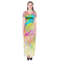 Abstract-14 Short Sleeve Maxi Dress by nateshop