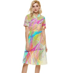 Abstract-14 Button Top Knee Length Dress by nateshop