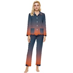 Sky Gradient Womens  Long Sleeve Velvet Pocket Pajamas Set by artworkshop