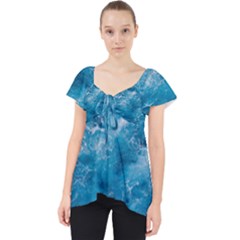 Blue Water Speech Therapy Lace Front Dolly Top by artworkshop