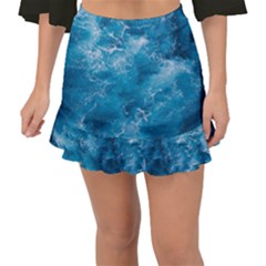 Blue Water Speech Therapy Fishtail Mini Chiffon Skirt by artworkshop