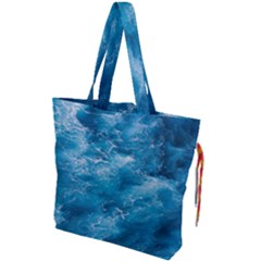 Blue Water Speech Therapy Drawstring Tote Bag by artworkshop