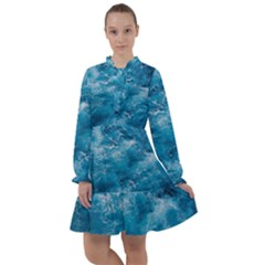 Blue Water Speech Therapy All Frills Chiffon Dress by artworkshop