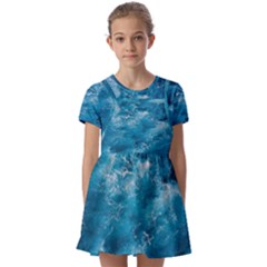 Blue Water Speech Therapy Kids  Short Sleeve Pinafore Style Dress by artworkshop