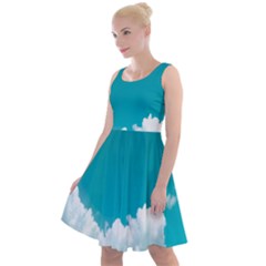 Clouds Hd Wallpaper Knee Length Skater Dress