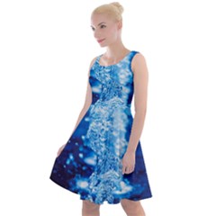 Water Blue Wallpaper Knee Length Skater Dress by artworkshop