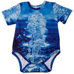 Water Blue Wallpaper Baby Short Sleeve Bodysuit by artworkshop
