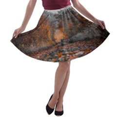 Breathe In Nature Background A-line Skater Skirt by artworkshop