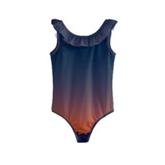 Sky Gradient Kids  Frill Swimsuit by artworkshop