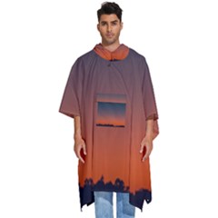 Sky Gradient Men s Hooded Rain Ponchos by artworkshop