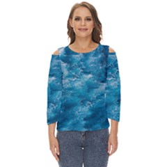 Blue Water Speech Therapy Cut Out Wide Sleeve Top