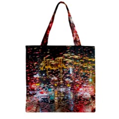 Water Droplets Zipper Grocery Tote Bag