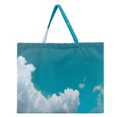 Clouds Hd Wallpaper Zipper Large Tote Bag by artworkshop