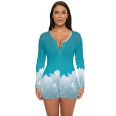 Clouds Hd Wallpaper Long Sleeve Boyleg Swimsuit