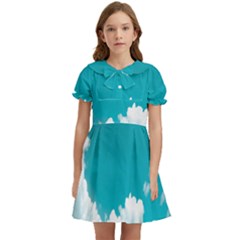 Clouds Hd Wallpaper Kids  Bow Tie Puff Sleeve Dress by artworkshop