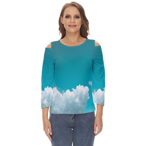 Clouds Hd Wallpaper Cut Out Wide Sleeve Top by artworkshop