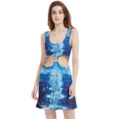 Water Blue Wallpaper Velour Cutout Dress by artworkshop